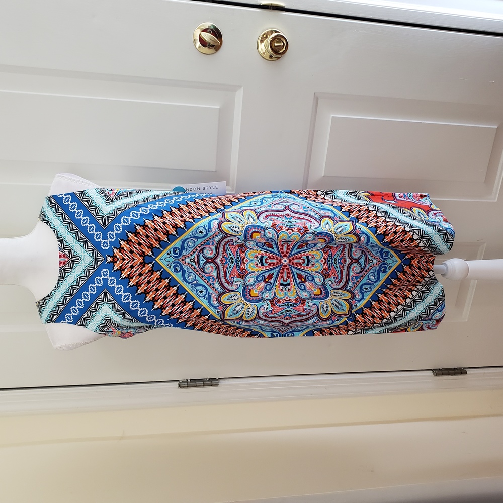NWT London Style Shift Dress Mandala Design Size 4